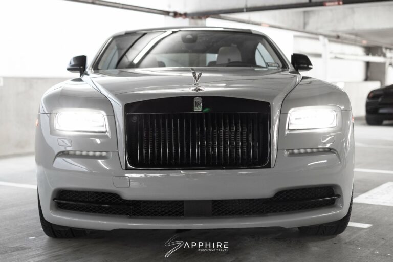 Front View of a White Rolls Royce Wraith