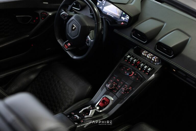 Interior of a Black Lamborghini Spyder