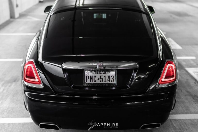 Rear View of a Black Rolls Royce Wraith