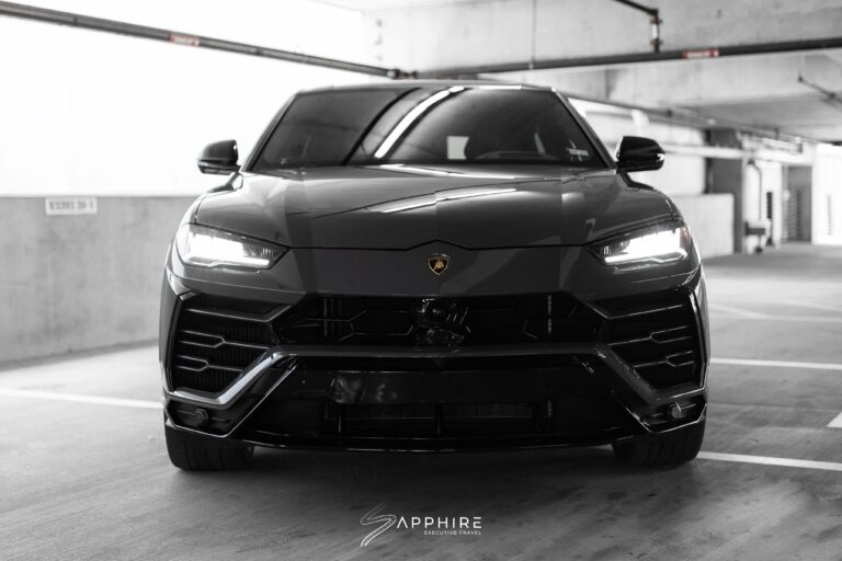 Front View of a Gray Lamborghini Urus