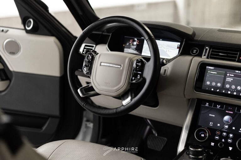 Interior of a White Range Rover Supercharged