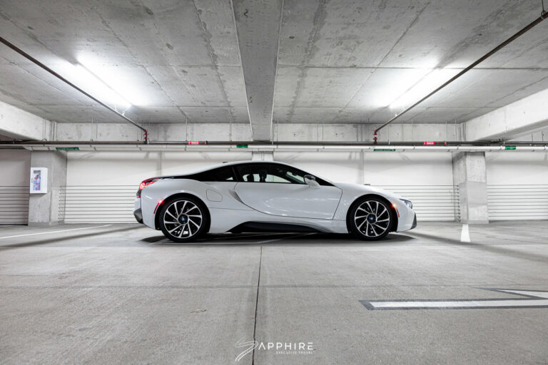 White BMW i8 in Side View