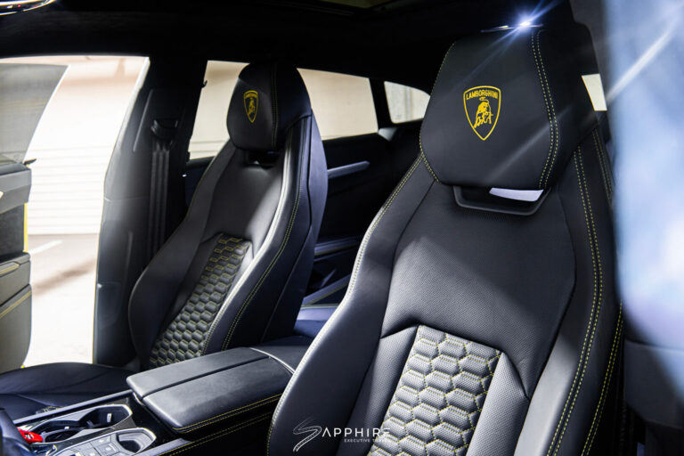 Interior Seats of a Yellow Lamborghini Urus