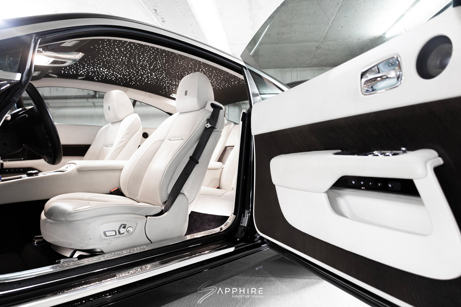 Interior of a Rolls Royce Wraith