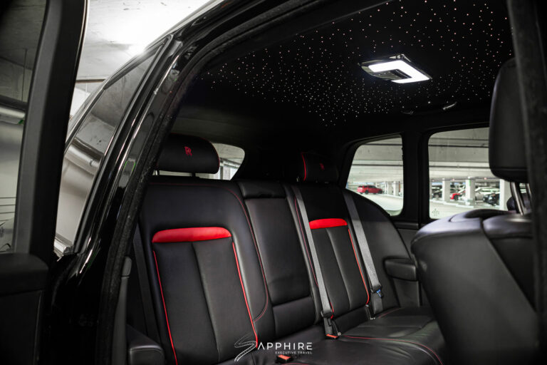 Interior of a Black Rolls Royce Cullinan