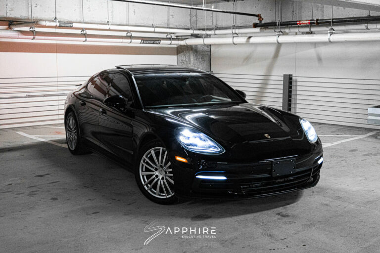 Front Right View of a Porsche panamera
