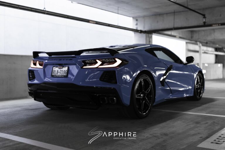 Rear Right View of a Chevrolet C8 Stingray
