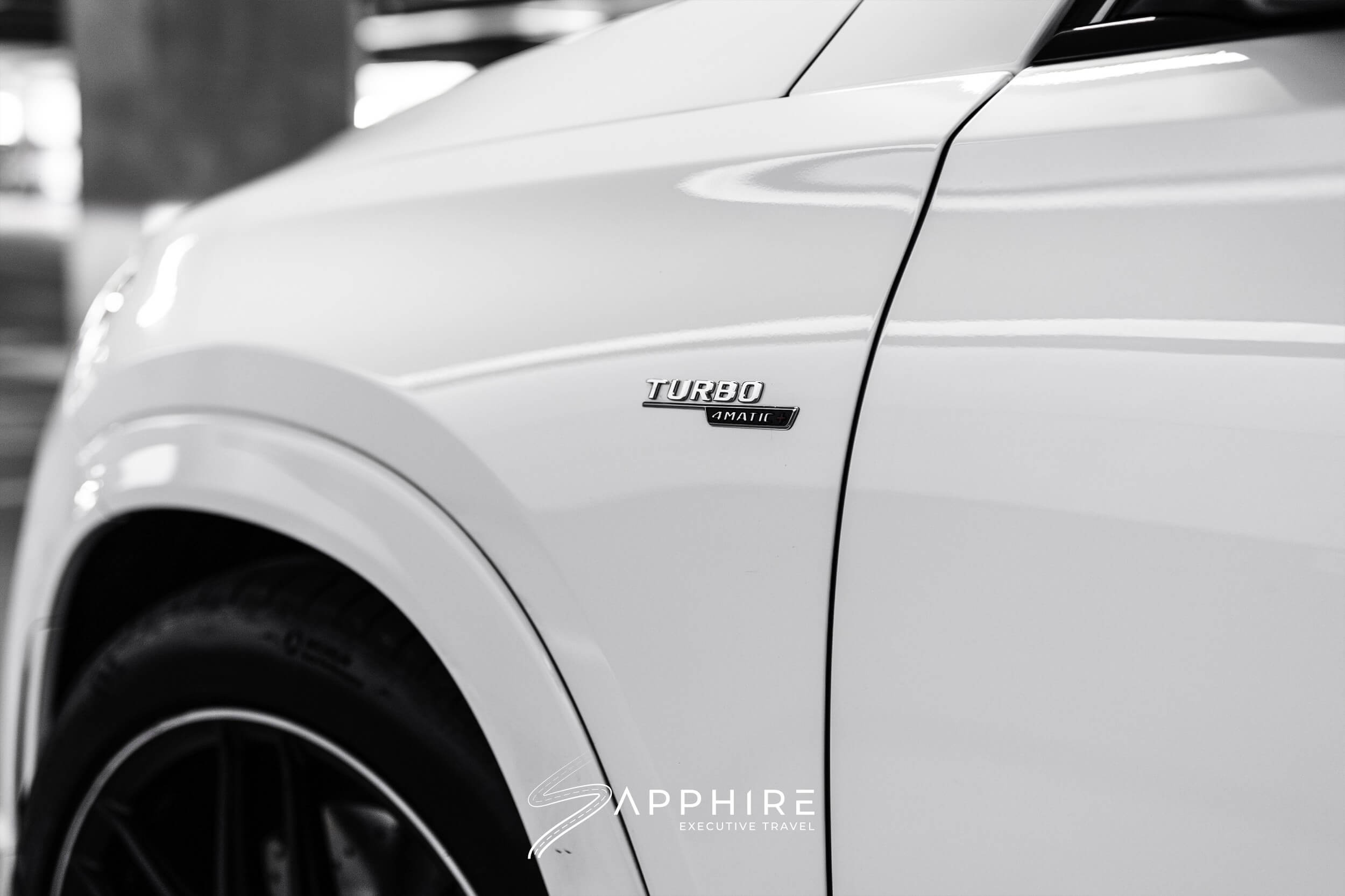 Turbo lettering - White Mercedes Benz GLE53 AMG