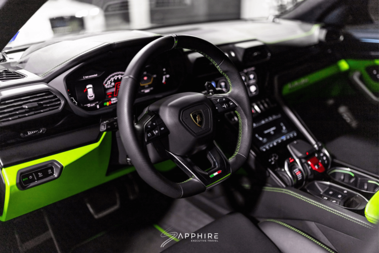 Steering Wheel of a Lamborghini Urus