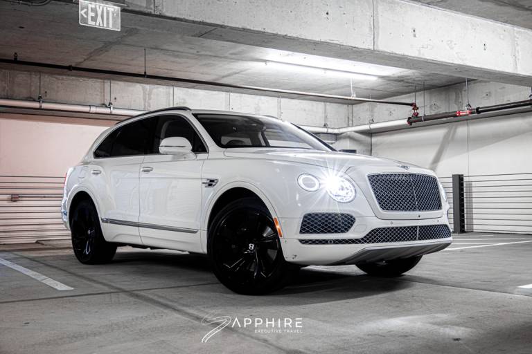 Front Right View of a Bentley Bentayga For Rent